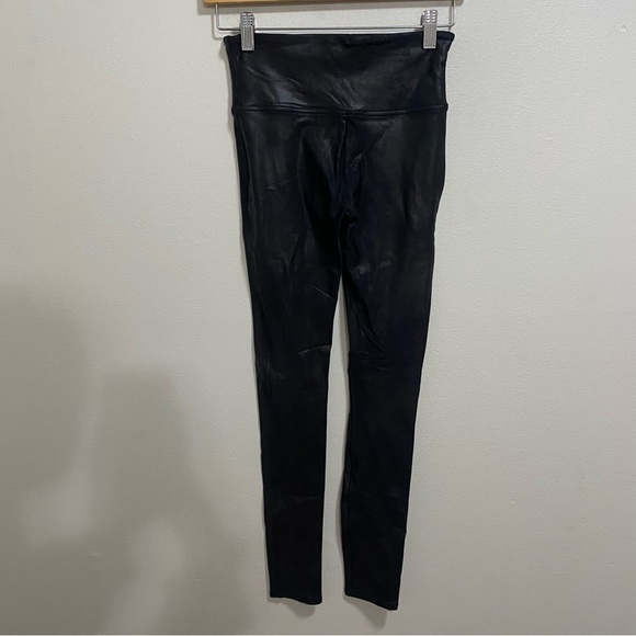 Spanx Sz Small Black Faux Leather Shapewear Leggings - Picture 3 of 6